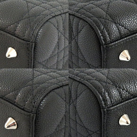 Dior Lady Bag Medium Cannage Grained Calfskin Black Leather Handbag Shoulder - Picture 7 of 9